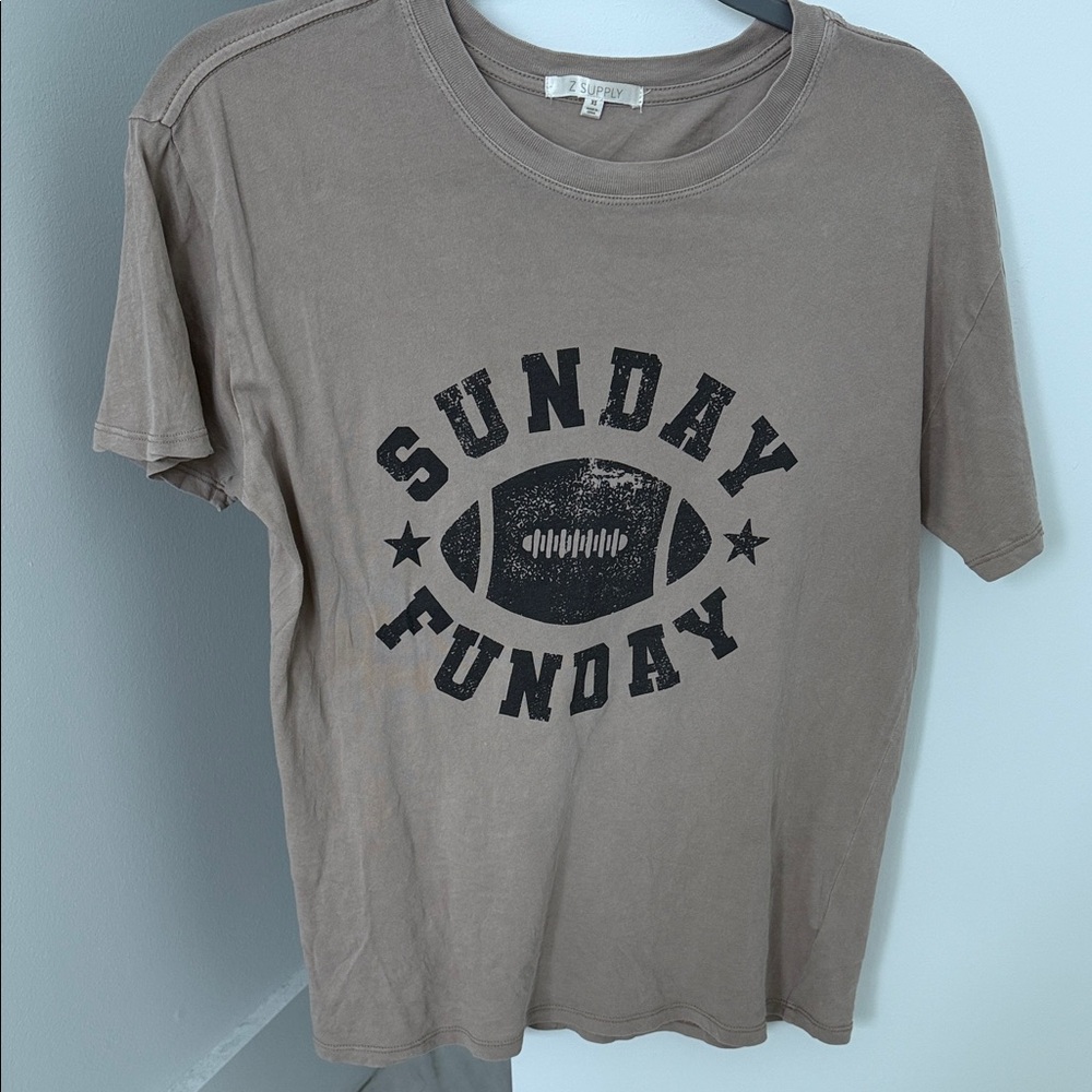 Z Supply Taupe Crew Neck Tee
